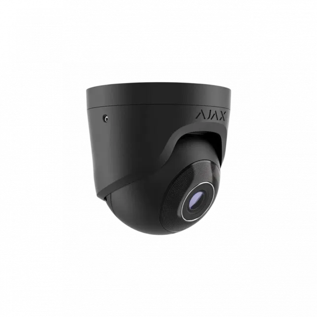 IP-Камера дротова Ajax TurretCam, 8мп, 4мм, Poe, True WDR, IP 65, ІЧ 35м, аудіо, кут огляду 75°до 85°, купольна, чорна