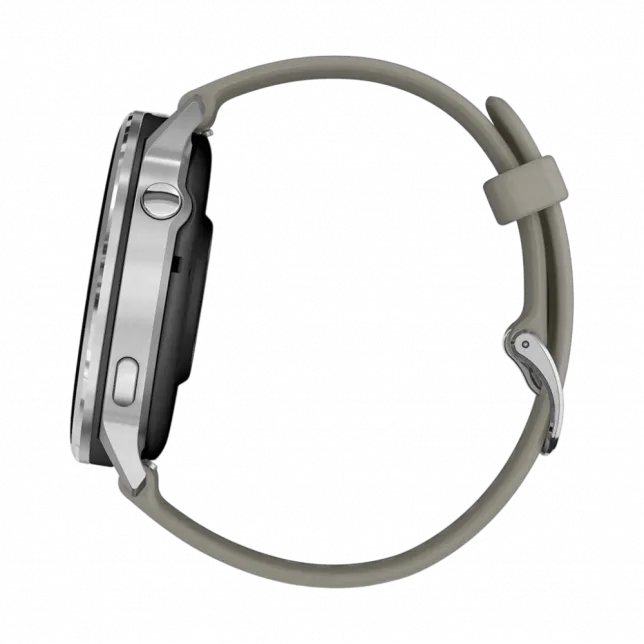 Смарт-годинник Garmin Venu 4 Silver з Silver Gray сірим силіконовим ремінцем
