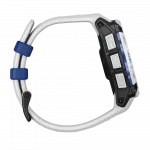Смарт-годинник Garmin Instinct 3 45 мм, Solar Whitestone білий з Whitestone/Bolt Blue білим/синім силіконовим ремінцем
