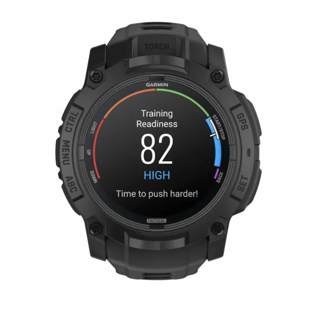 Смарт-годинник Garmin Instinct 3 50 мм, AMOLED, Tactical Edition Black чорний з чорним силіконовим ремінцем