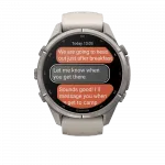 Смарт-годинник Garmin Fenix 9 Pro - inReach, 43мм Titanium з Fog Grey/Dark Sandstone сірим/темно сірим силіконовим ремінцем