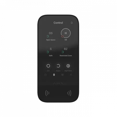 Клавіатура з сенсорним дисплеєм Ajax KeyPad TouchScreen, jeweller, бездротовий, чорний