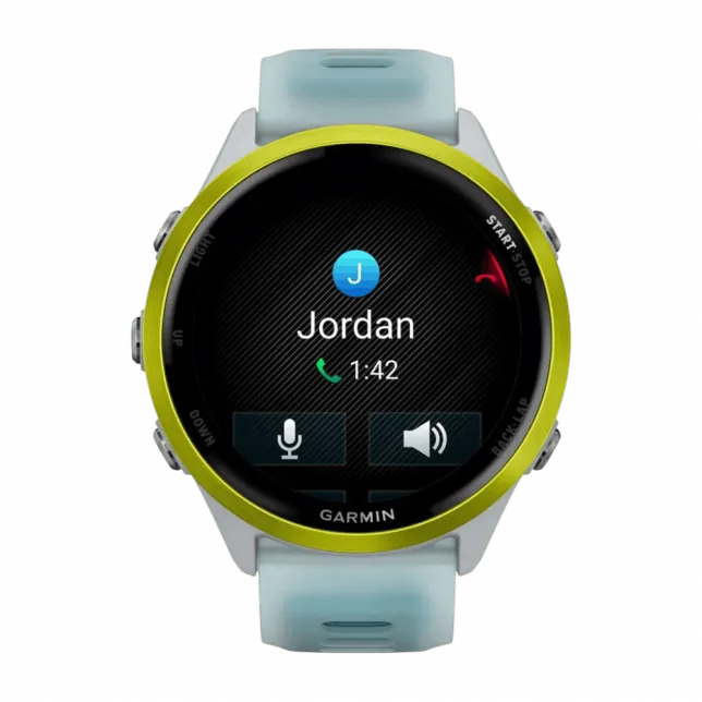 Смарт-годинник Garmin Forerunner 570 47мм Amp Yellow Aluminum з Translucent Whitestone/Turquoise блакитним силіконовим ремінцем
