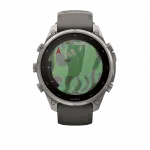 Смарт-годинник Garmin Fenix 9 Pro - inReach, Solar, 47мм Titanium з Pebble Grey темно-сірим силіконовим ремінцем