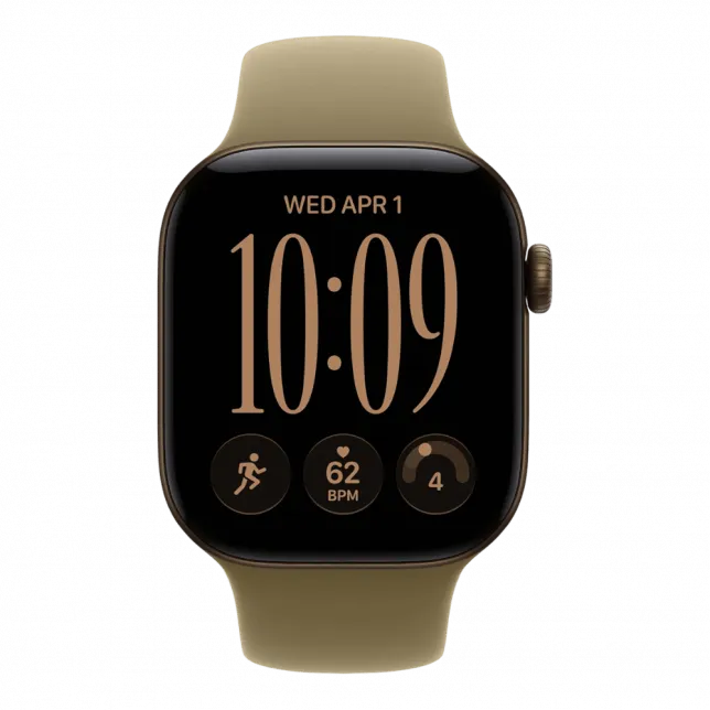 Apple Watch Series 12 GPS 42mm Dark Bronze Aluminum Case with Olive Sport Band M/L (MJEG4)