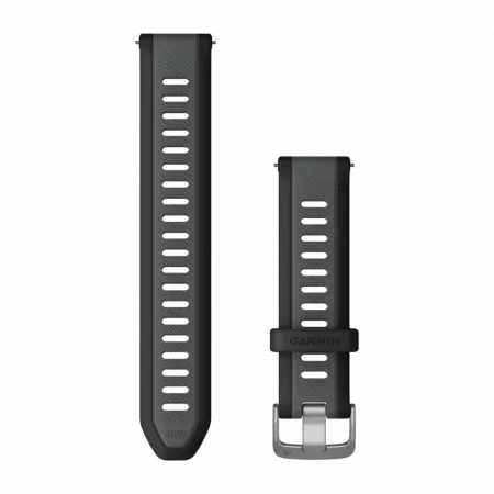 Ремінець Quick Release 20 мм, Black/Slate Grey чорний/сірий силіконовий
