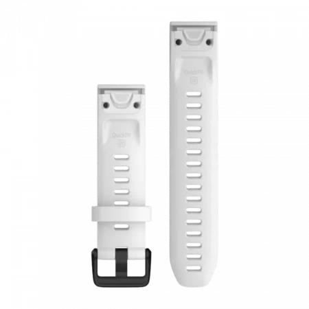 Ремінець QuickFit 20 мм, White білий, Black застібка, силіконовий