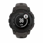 Смарт-годинник Garmin Instinct E 40 мм Black чорний з Charcoal коричневим силіконовим ремінцем