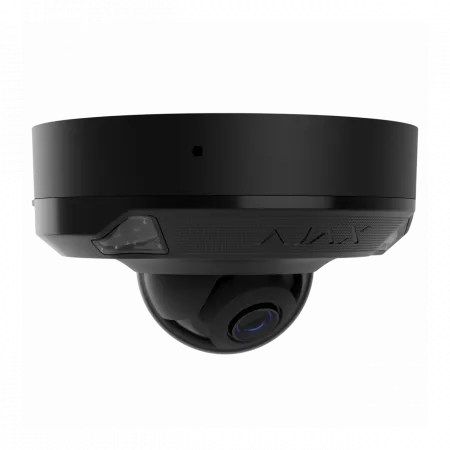 IP-Камера дротова Ajax DomeCam Mini HL black, 5мп, 2.8мм, гібридне підсвічування IR 15м, білий Led 15м, Poe, True WDR, IP 65, ІЧ 15м, аудіо, кут огляду 100° до 110°, міні купольна, чорна