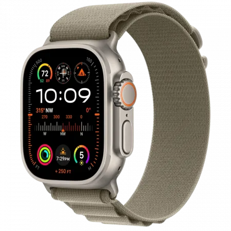 б/у Apple Watch Ultra 2 GPS + LTE 49mm Titanium Case with Olive Alpine Loop - Small