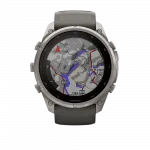 Смарт-годинник Garmin Fenix 9 Pro - inReach, Solar, 51мм Titanium з Pebble Grey темно-сірим силіконовим ремінцем