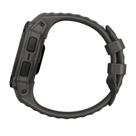 Смарт-годинник Garmin Instinct E 40 мм Black чорний з Charcoal коричневим силіконовим ремінцем
