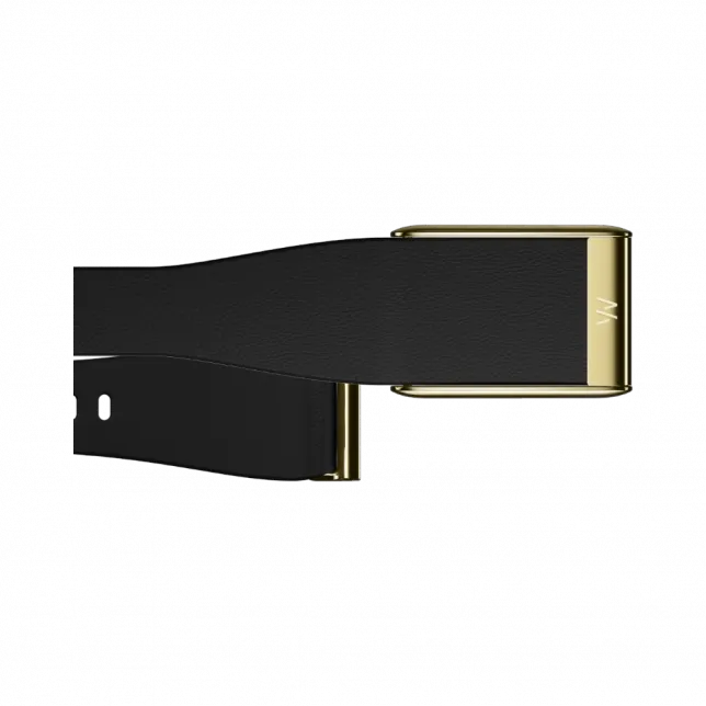 Ремінець Whoop LeatherLuxe Tapered Band для Whoop 5.0 Black with Gold (S/M)