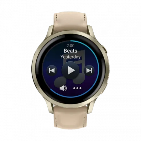 Смарт-годинник Garmin Venu 4 41 мм Lunar Gold з Bone світло-бежевим силіконовим та Light Sand бежевим шкіряним ремінцями