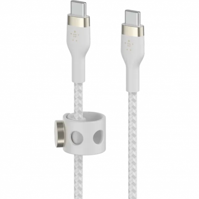 Кабель Belkin BRAIDED SILICONE USB-С-USB-С PVC 1m White