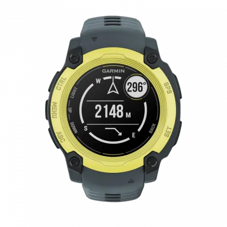 Смарт-годинник Garmin Instinct E 40 мм Electric Lime жовтий з Twilight сірим силіконовим ремінцем