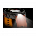 Смарт-годинник Garmin Fenix 9 Pro - inReach, 47мм Titanium з Autumn Orange/Spark Orange помаранчевим силіконовим ремінцем