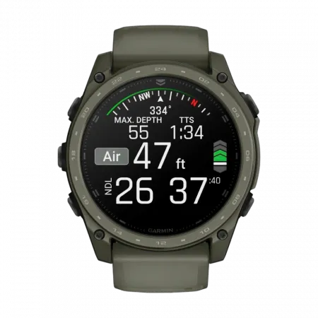Смарт-годинник Garmin Tactix 8 51 мм AMOLED, Cerakote Coating З балістичним калькулятором Applied Ballistics Ultralight, з покриттям Olive Drab хакі Cerakote