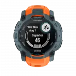 Смарт-годинник Garmin Instinct 3 50 мм, Solar Twilight сірий з Solstice помаранчевим силіконовим ремінцем