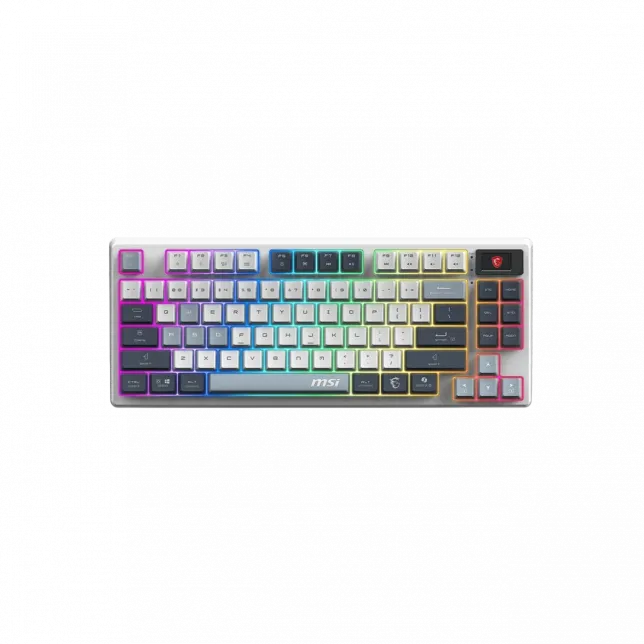 Клавіатура механічна MSI FORGE GK600 TKL W SKY UA 104key, mechanical Linear, USB-A, Wireless, Bluetooth, EN/UKR/RU, RGB, білий