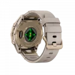 Смарт-годинник Garmin Fenix 8 43мм, AMOLED Sapphire, Soft Gold з Limestone сірим шкіряним ремінцем