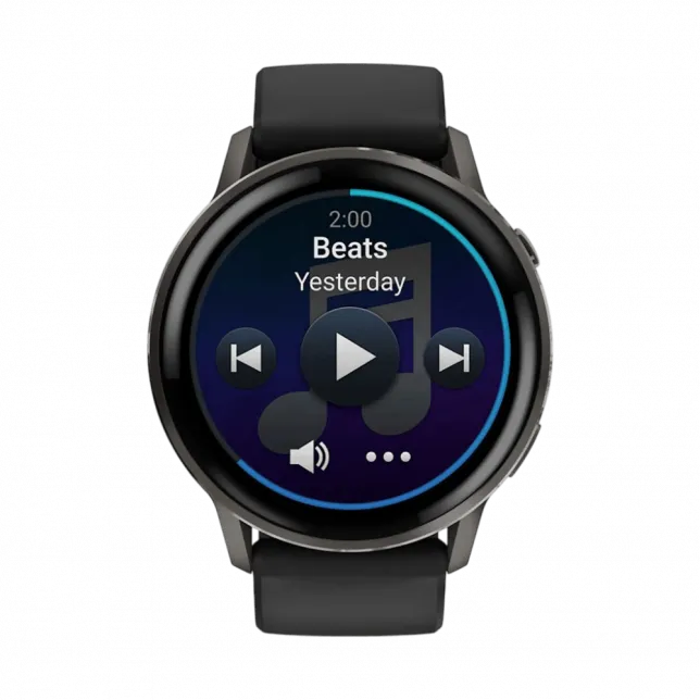 Смарт-годинник Garmin Venu 4 45 мм Slate з Black чорним силіконовим ремінцем