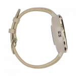 Смарт-годинник Garmin Venu 3S Soft Gold Stainless Steel Bezel з French Gray сірим корпусом та шкіряним ремінцем
