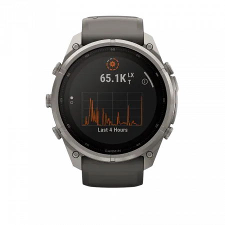 Смарт-годинник Garmin Fenix 9 Pro - inReach, Solar, 51мм Titanium з Pebble Grey темно-сірим силіконовим ремінцем