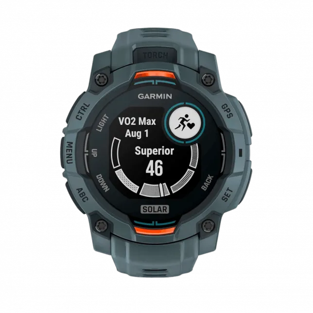 Смарт-годинник Garmin Instinct 3 45 мм, Solar Twilight сірий з Twilight сірим силіконовим ремінцем