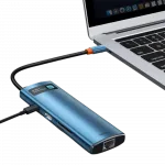 Перехідник Baseus HUB 8-in-1 Type-C Blue