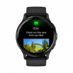 Смарт-годинник Garmin Venu 3 Slate stainless steel bezel з чорним корпусом та силіконовим ремінцем