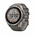 Смарт-годинник Garmin Fenix 9 Pro - inReach, Solar, 51мм Titanium з Pebble Grey темно-сірим силіконовим ремінцем