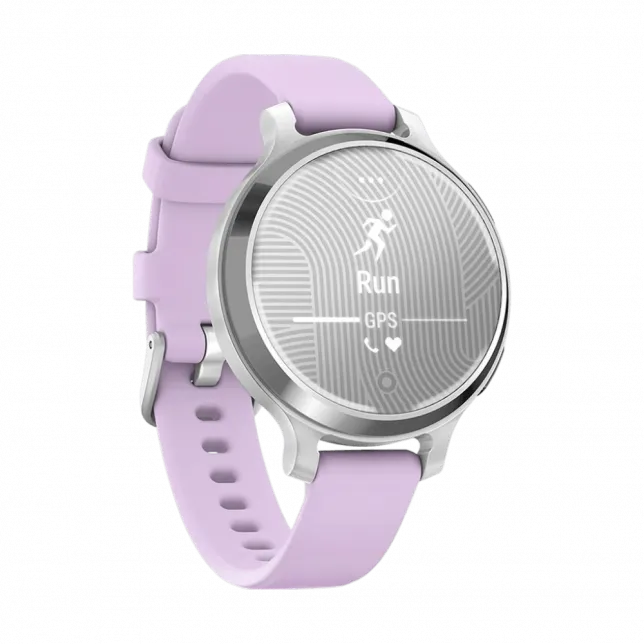 Смарт-годинник Garmin Lily 2 Active Silver з Purple Jasmine бузковим силіконовим ремінцем