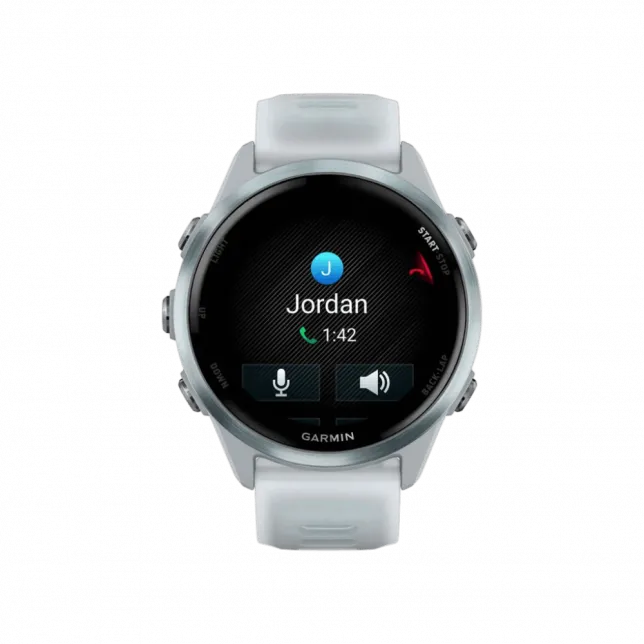 Смарт-годинник Garmin Forerunner 570 42мм Cloud Blue Aluminum з Translucent Whitestone/Cloud Blue білим силіконовим ремінцем