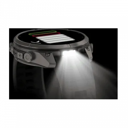 Смарт-годинник Garmin Fenix 9 Pro 47мм, Titanium з Graphite/Black темно-сірим/чорним силіконовим ремінцем
