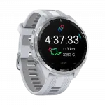 Смарт-годинник Garmin Forerunner 965 Titanium Bezel з Whitestone корпусом та Whitestone/Powder Grey силіконовим ремінцем