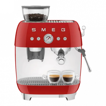 Кавомашина еспресо з кавомолкою Smeg (Red)