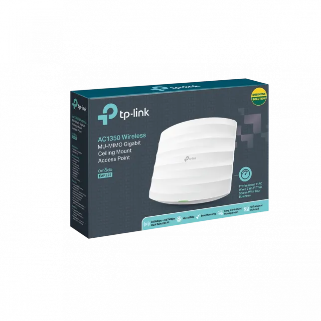 Точка доступу TP-LINK EAP225 AC1350 1xGE LAN, PoE