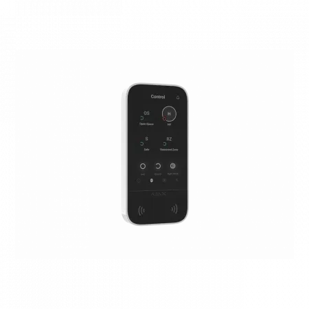 Клавіатура з сенсорним дисплеєм Ajax KeyPad TouchScreen, jeweller, бездротовий, білий