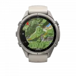 Смарт-годинник Garmin Fenix 9 Pro - inReach, 43мм Titanium з Fog Grey/Dark Sandstone сірим/темно сірим силіконовим ремінцем