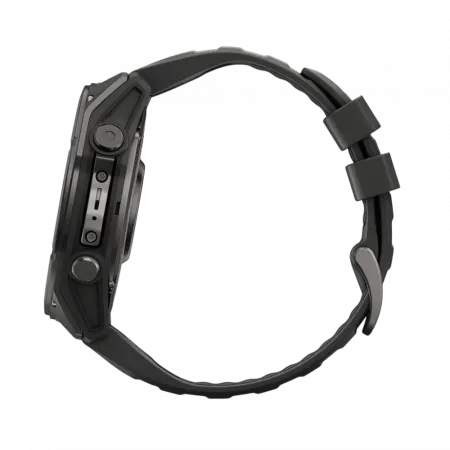 Смарт-годинник Garmin Fenix 9  51мм, Carbon Grey DLC Titanium з Black чорним силіконовим ремінцем