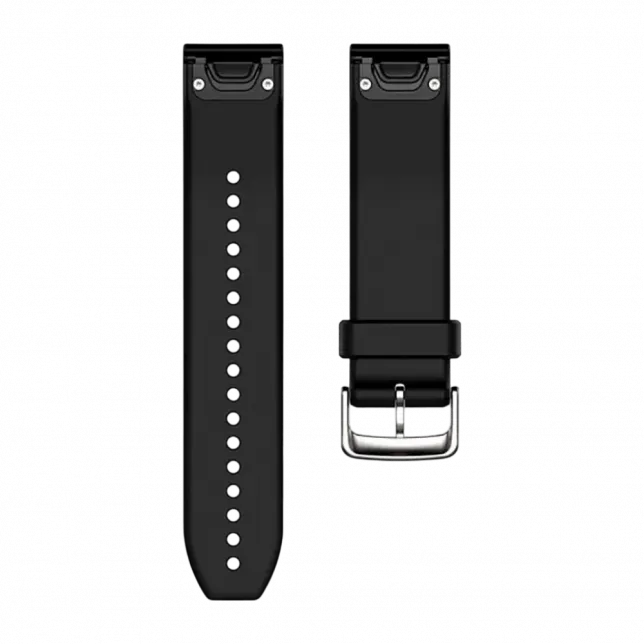 Ремінець QuickFit 22 мм, Black/Silver чорний силіконовий