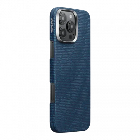 Чохол Pitaka Tactile Woven Monogram Dark Blue для iPhone 16 Pro