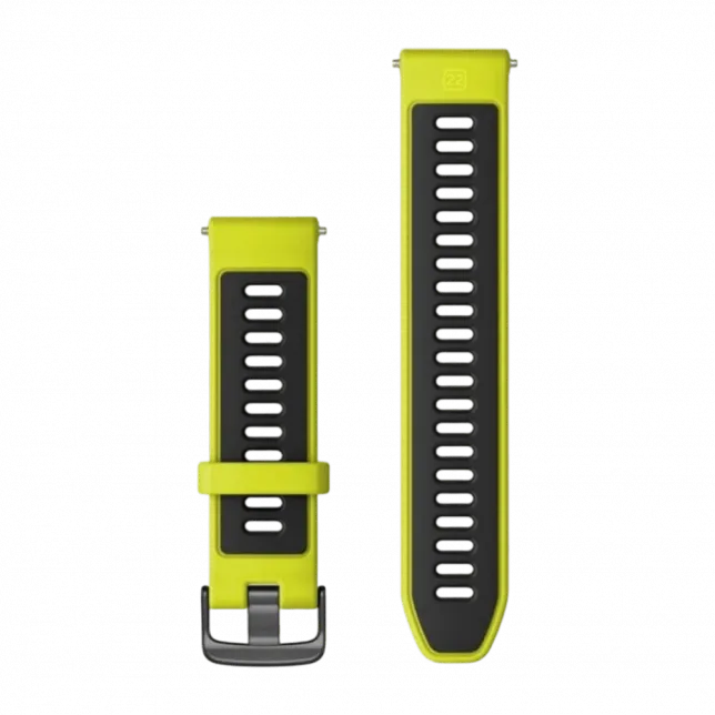 Ремінець для Forerunner 22 мм, Amp Yellow/Black жовтий з Slate застібкою силіконовий