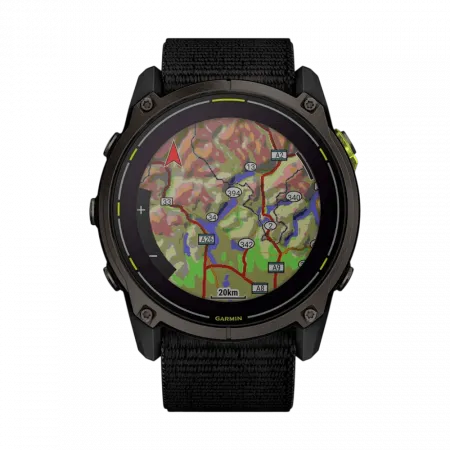 Смарт-годинник Garmin Enduro 3 51 мм з чорним нейлоновим ремінцем UltraFit
