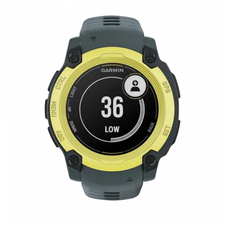 Смарт-годинник Garmin Instinct E 40 мм Electric Lime жовтий з Twilight сірим силіконовим ремінцем