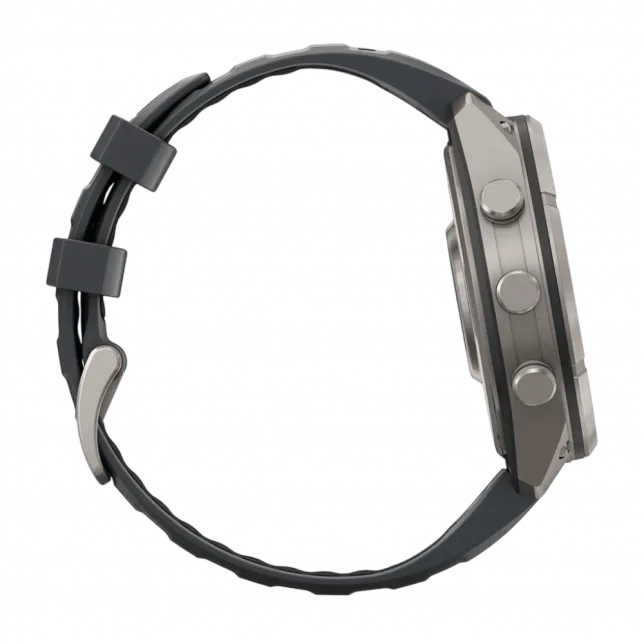 Смарт-годинник Garmin Fenix 9 Pro - inReach, 47мм Titanium з Graphite/Black темно-сірим/чорним силіконовим ремінцем