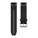 Ремінець QuickFit 22 мм, Black/Silver чорний силіконовий