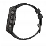 Смарт-годинник Garmin Fenix 8 51мм, AMOLED Sapphire, Carbon Grey DLC Titanium з Black/Pebble Grey чорним силіконовим ремінцем