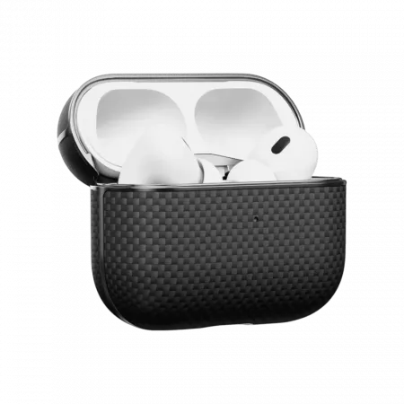 Магнітний чохол Pitaka Aramid Fiber Magnetic Case Plain Black/Grey для Airpods Pro 2nd Gen